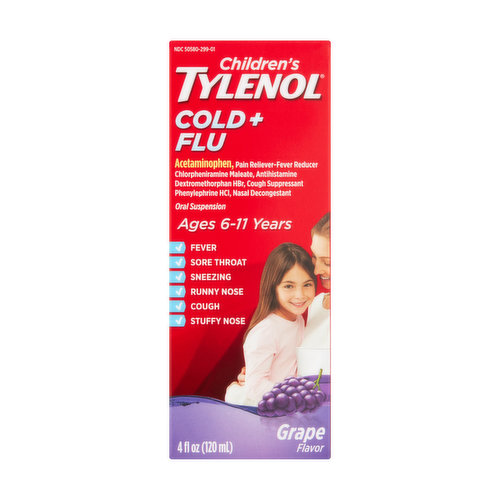 Tylenol Children's Cold and Flu Grape Flavor Acetaminophen Oral Suspension