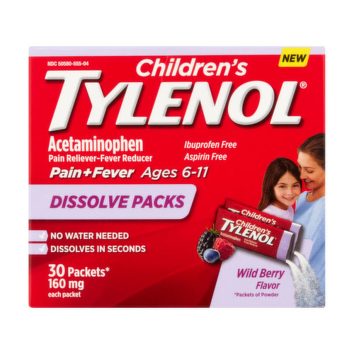 Tylenol Children's Acetaminophen Wild Berry Powder Dissolve Packs