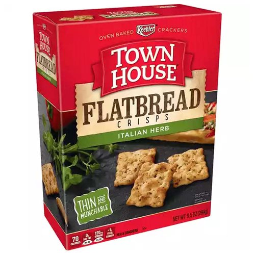 Keebler Town House Flatbread Crisps Crackers, Italian Herb