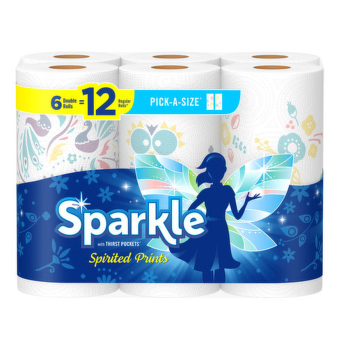 Sparkle Paper Towels, Spirited Prints, Pick-a-Size