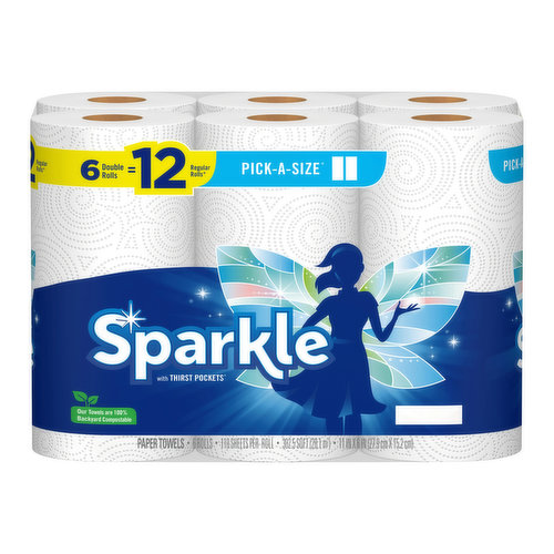 Sparkle Pick a Size White Paper Towels