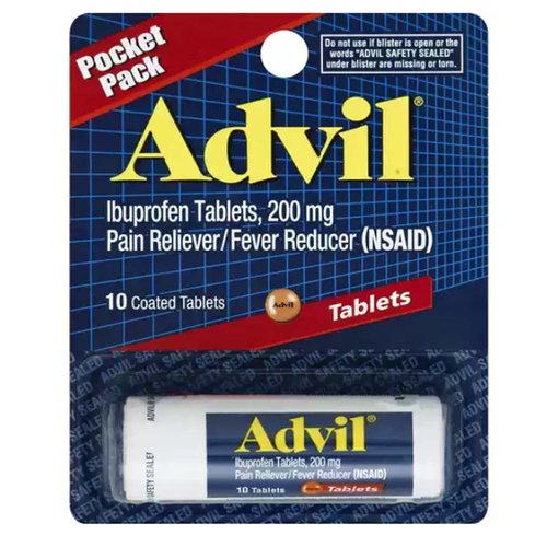 <ul>
<li>UNBEATABLE STRENGTH: Whether you have occasional muscle aches, back pain, minor arthritis pain, or other aches and pains, Advil fight tough pain at the site of inflammation so you can get relief where you need it.</li>
<li>PAIN RELIEF ON-THE-GO: Available in a travel size bottle for powerful and effective pain relief on-the-go.</li>
<li>FEVER REDUCER: Use as a fever reducer and to help alleviate common pain symptoms including headache, backache, toothache, menstrual cramps and pain caused by the common cold.</li>
<li>SAFE PAIN RELIEF: For over 30 years, millions of people choose Advil to deliver powerful pain relief from many kinds of acute pain including headache, backache and joint and minor arthritis pain.</li>
<li>#1 CHOICE FOR PAIN RELIEF: Advil delivers fast relief of tough aches and pains.  Add Advil to your cart today and get power over pain.  This oral pain reliever can be used by adults and children who are 12 years and older</li>
</ul>