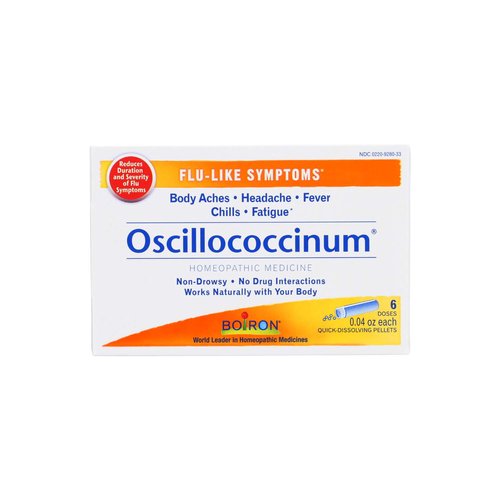 Boiron, Oscillococcinum, Flu-Like Symptoms, Quick-Dissolving Pellets, 6 Count