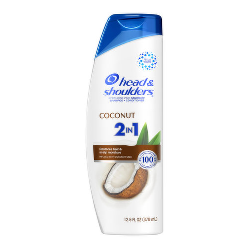 Head and Shoulders 2 in 1 Dandruff Shampoo and Conditioner, Anti-Dandruff Treatment, Coconut