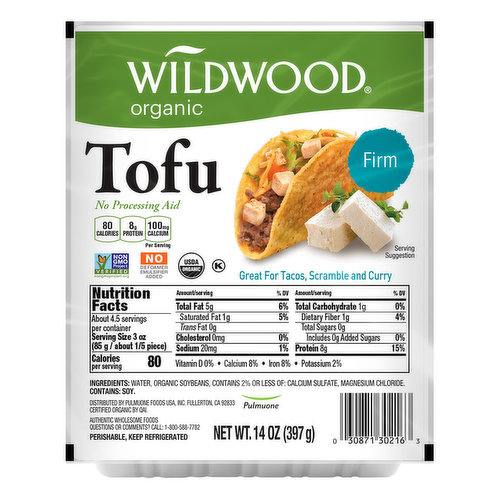 Wildwood Organic Tofu, Firm 