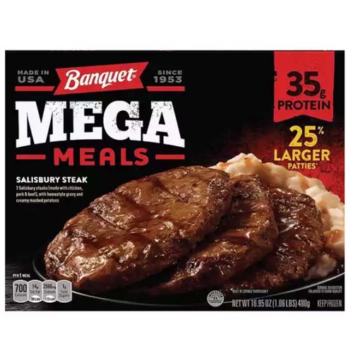 Banquet Mega Meals, Salisbury Steak