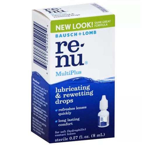 Bausch & Lomb Rewettiing Drops, Lubricating Renu Multiplus