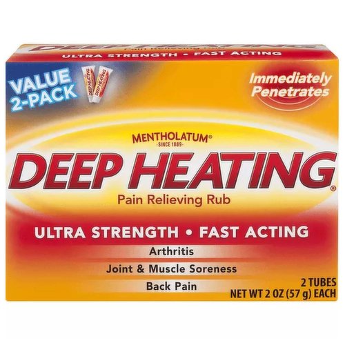 Mentholatum Pain Relieving Rub, Deep Heating, Ultra Strength