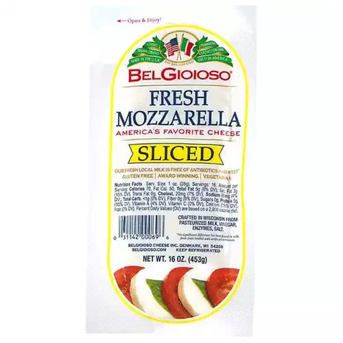 Bel Gioioso Cheese, Fresh Mozzarella, Sliced