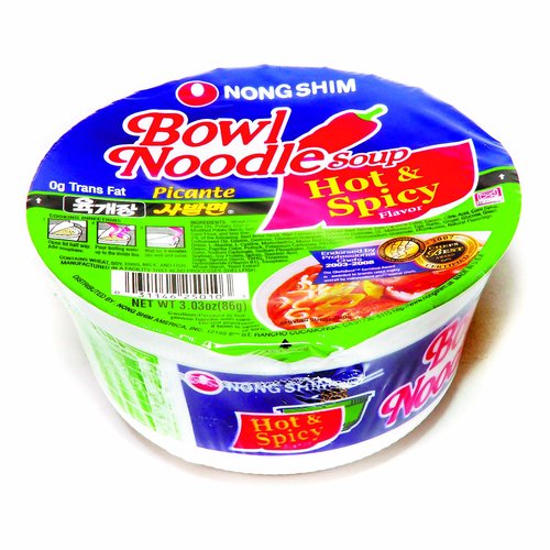 Nongshim Noodle Soup, Bowl, Hot & Spicy Flavor - 3.03 oz