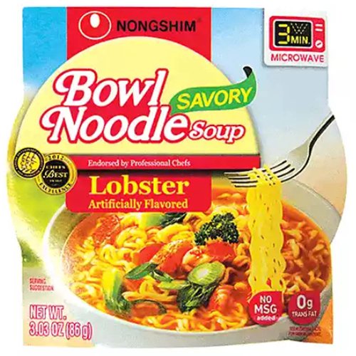 Nongshim Bowl Noodle Soup, Spicy Lobster
