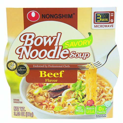 Nongshim Bowl Noodle Soup, Beef 