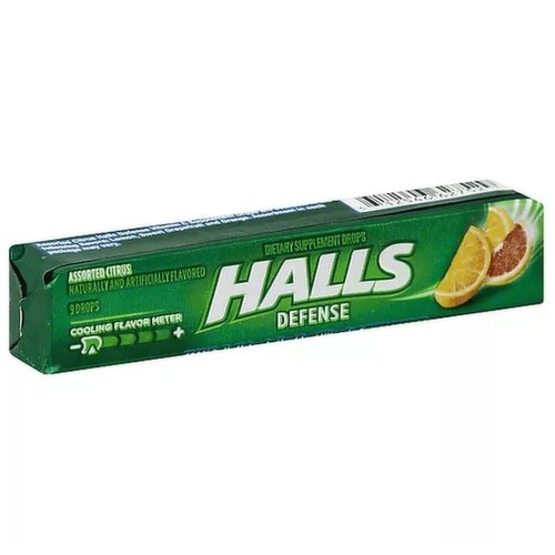 Halls Defense Dietary Supplement Drops, Vitamin C, Assorted Citrus