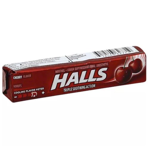 Halls Menthol Tablets, Cough Suppressant, Cherry