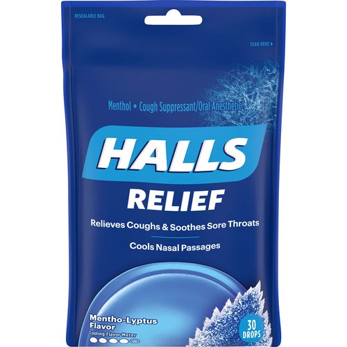 Halls Menthol Drops, Cough Suppressant, Mentho-Lyptus