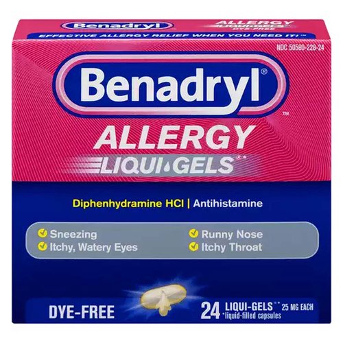 Benadryl Allergy Relief Liqui-Gels, 25mg