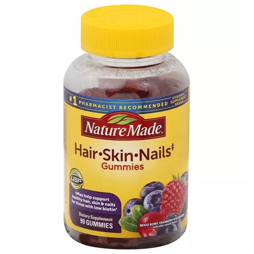 Nature Made Hair, Skin & Nails Gummies, Mixed Berry