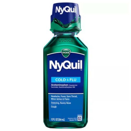 Nyquil Cold & Flu, Nighttime Relief Liquid