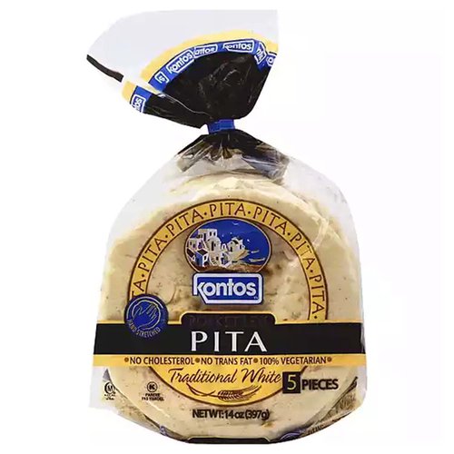 Kontos Pocket-Less Pita, Traditional White