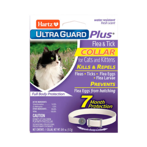 Hartz Ultra Guard Plus Flea & Tick Collar For Cats & Kittens, White