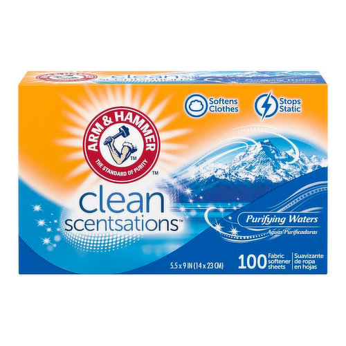 Arm & Hammer Dryer Sheet, Purifying Waters