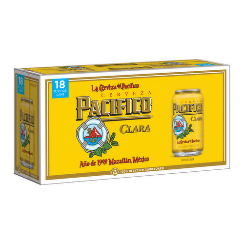 Pacifico Clara Beer, Cans (18-pack)