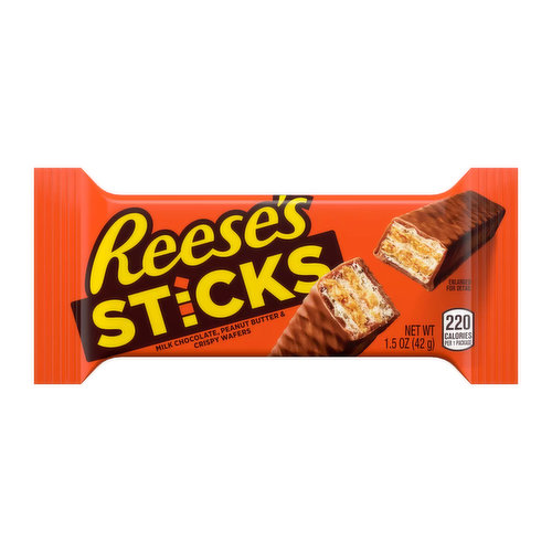 Reese's Milk Chocolate & Peanut Butter Crispy Wafer Sticks