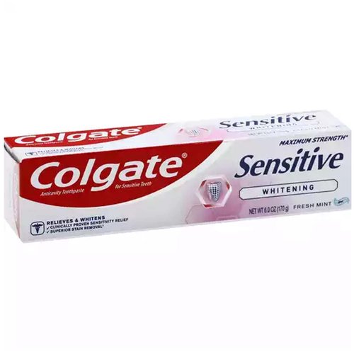 Colgate Sensitive Toothpaste, Anticavity, Maximum Strength, Whitening, Fresh Mint, Gel