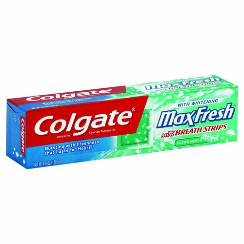 Colgate Toothpaste MaxFresh with Mini Breath Strips, Clean Mint