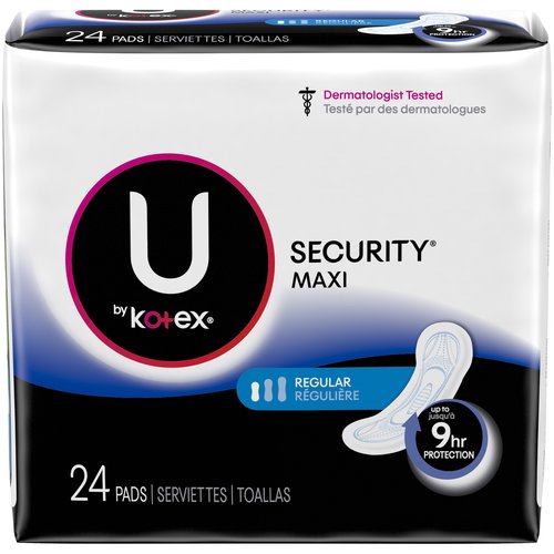 U by Kotex Clean & Secure Maxi Pads, Regular Absorbency