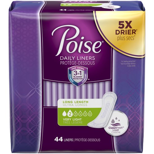 Poise Very Light Absorbency Liners, Long Length