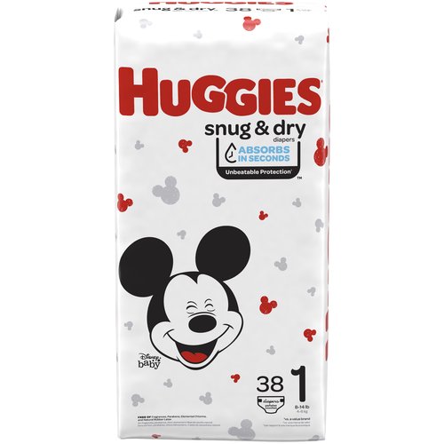 Huggies Snug & Dry Diapers, Size 1 (8-14 lbs.)