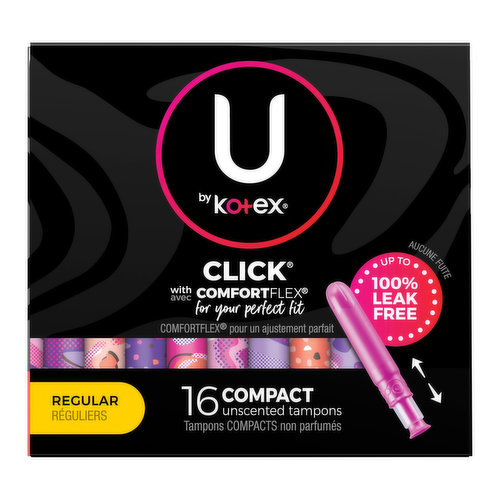 U by Kotex Click Compact Regular Unscented Tampons