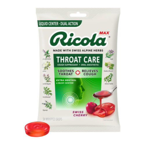 Ricola Max Throat Care Swiss Cherry Drops
