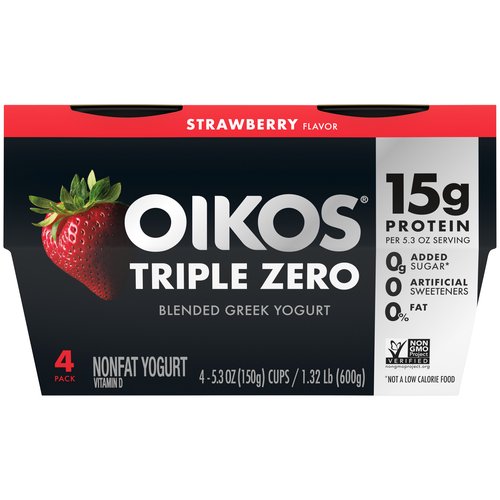 Oikos Triple Zero Strawberry Greek Yogurt