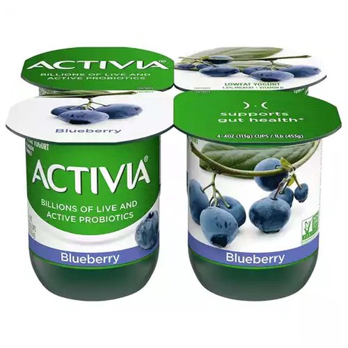 Dannon Activia Blueberry Yogurts