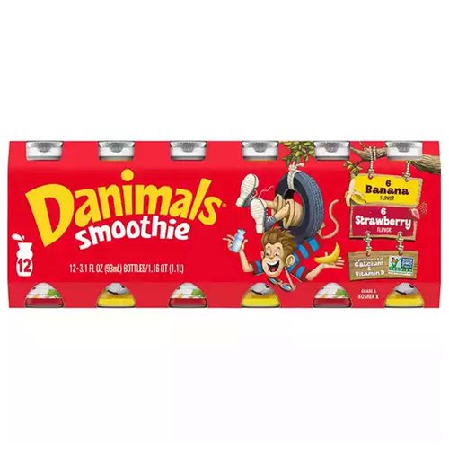 Danimals Smoothies, Strawberry Explosion & Banana Split, Variety Pack