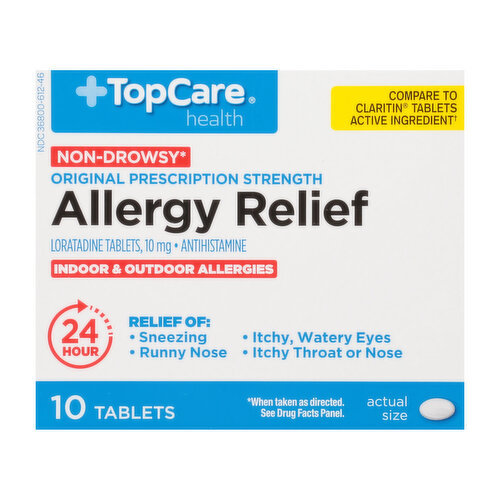 TopCare Allergy Relief Antihistamine Tablets, 24-Hour, 10mg