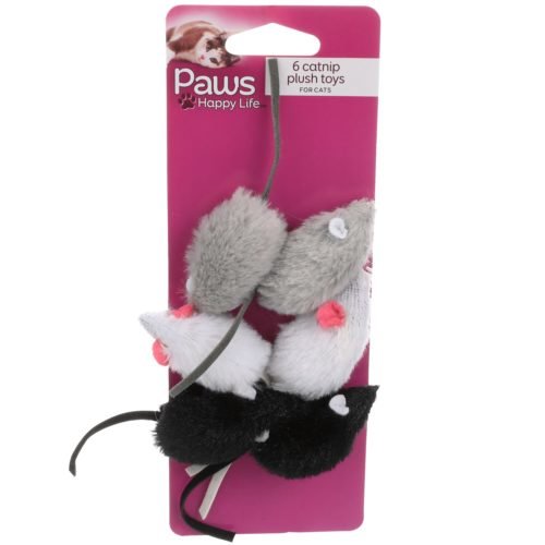 Paws Catnip Plush Mice 6ct