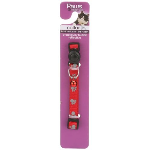 Paws Cat Collar 3/8"x8-14 Breakaway Reflective