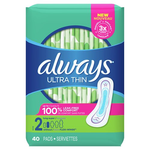 Always Ultra Thin Pads, Long/Super