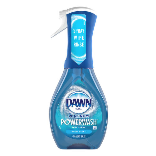 Get dishes done faster. Just spray, wipe, and rinse. Cuts through grease 5x faster vs Dawn Non-Concentrated.