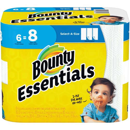 Bounty Paper Towels, Huge Rolls, Full Sheet, White, 2-Ply