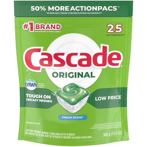 Cascade ActionPacs Dishwasher Detergent, Fresh Scent