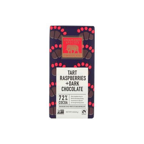 Endangered Species Dark Chocolate Bar, Red Raspberries