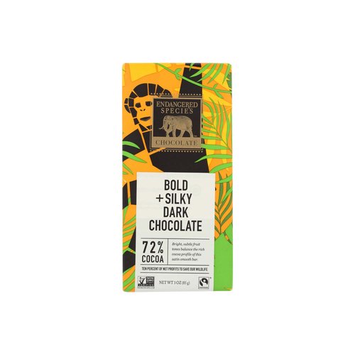 Endangered Species Chocolate Bar, Natural Dark Chocolate, 72% Cocoa