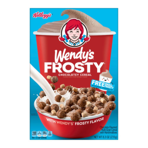 Kellogg's Wendy's Frosty Breakfast Cereal, Fiber Cereal, Chocolatey Frosty