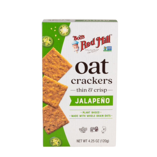 Bob's Red Mill Oat Crackers Jalapeno