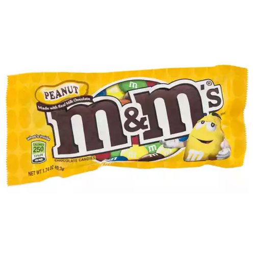 M&M'S Peanut Milk Chocolate Candy, Grab N Go, 5 oz Bag, Packaged Candy