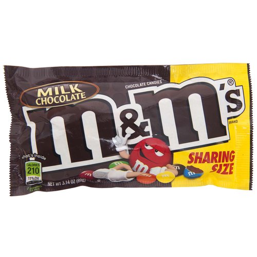 M&M's Milk Chocolate Candy, Share Size, 3.14 oz